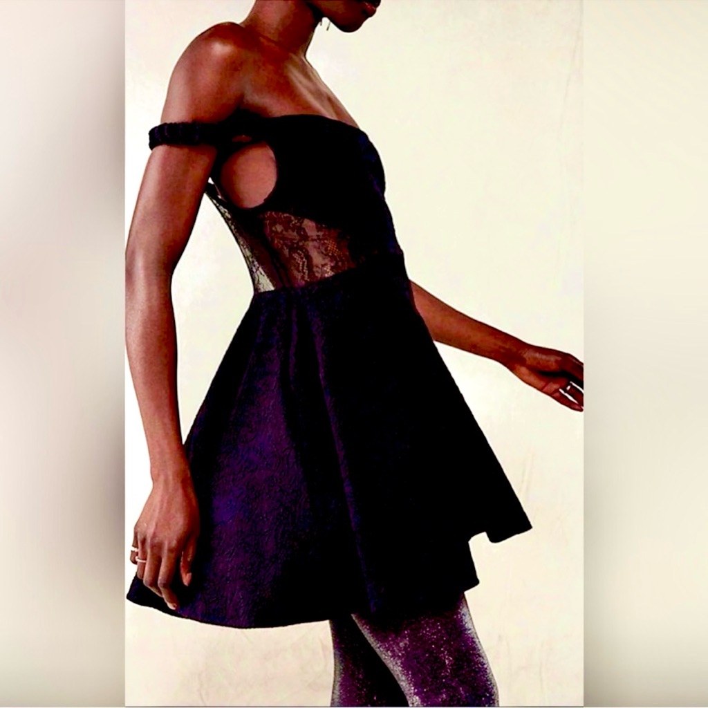 Free People Black Brooklyn Mini Dress Size Small New With Tags